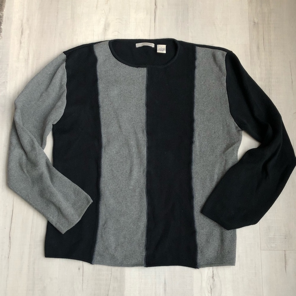 Black & Gray Color Block Sweater
